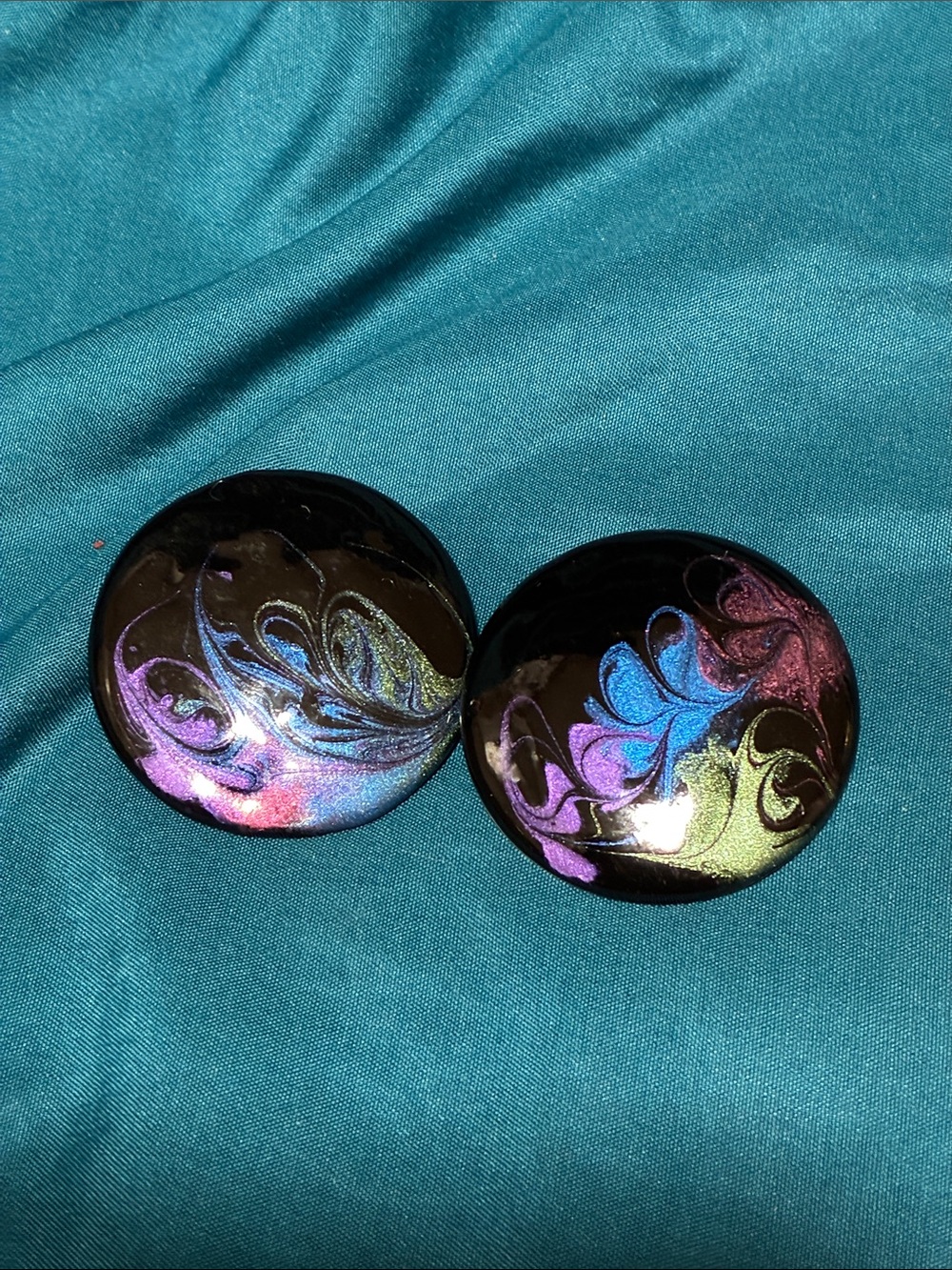 Vintage Retro Colorful Large Disc Earrings